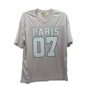 Cult Favorite Jersey Tee Women XS Pink Excellent Paris 07 Mesh V-Neck Streetwear